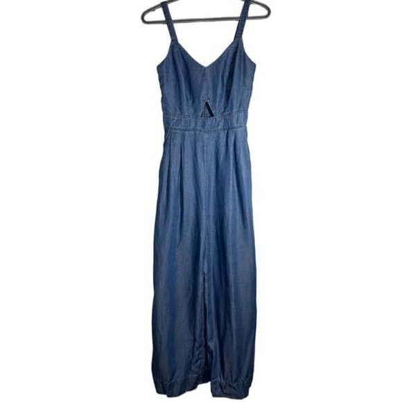 Everlane Denim Sleeveless Jumpsuit size 0 - Picture 1 of 8